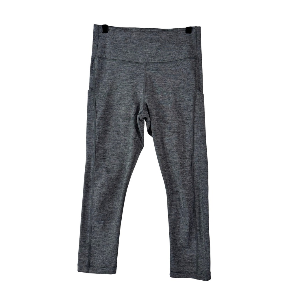 Athleta Ultimate Stash Pocket Capri Gray Heathered High Rise Leggings Small